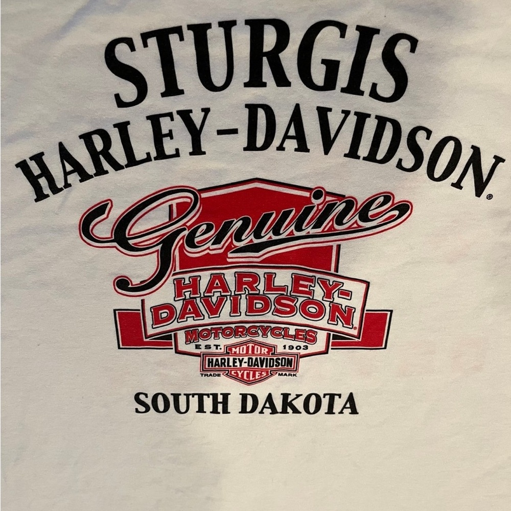 Sturgis South Dakota Harley-Davidson cotton t-shirt men’s Large red white black - Picture 3 of 6